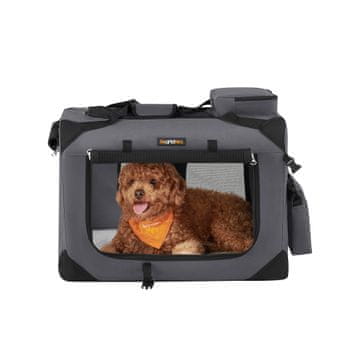 Songmics Prenosna torba za psa, 60x42x42 cm, siva