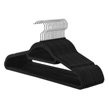Songmics Obešalniki za oblačila komplet 20 kosov 427x22x06 cm črni