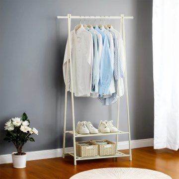 Songmics Stojalo za plašče, 87,5x40x155 cm, belo