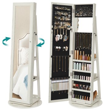 Songmics Omarica za nakit, 162x55x55 cm, bela