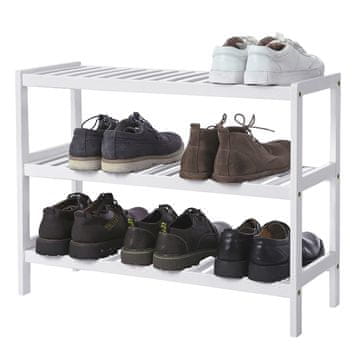 Songmics Stojalo za čevlje, 3-nadstropno, 70x26x55 cm, belo