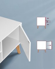 Songmics TV omarica, 120x40x49 cm, bela