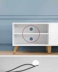 Songmics TV omarica, 140x40x45 cm, bela