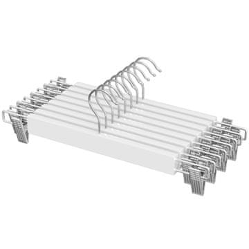 Songmics Obešalnik za hlače, 34x1,2x12,5 cm, bel, lesen