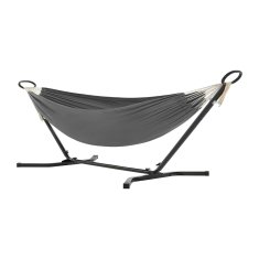 Songmics Viseča mreža s stojalom, 300x120x93 cm, siva