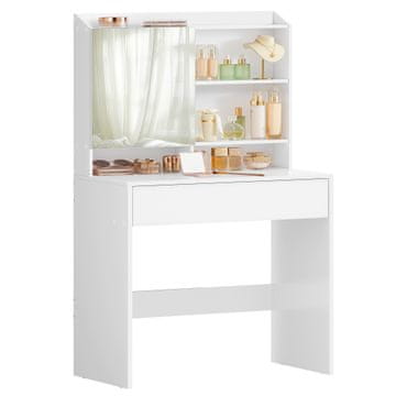 Songmics Toaletna mizica 70x40x136 cm bela