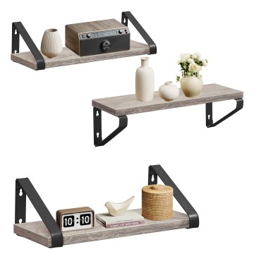 Songmics Stenska polica komplet, 40x12x10 cm, črna