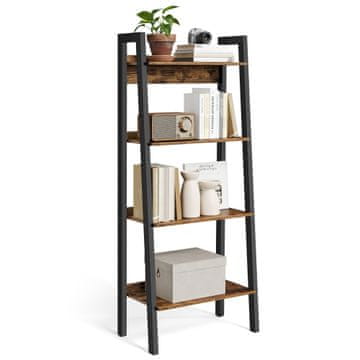 Songmics Lestevasta riiul 4-astmeline vabaltseisev raamaturiiul 56x34x1375 cm rjav