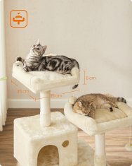 Songmics Praskalnik za mačke, 143x55x45 cm, bež