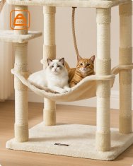 Songmics Praskalnik za mačke, 143x55x45 cm, bež