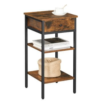 Songmics Nočna omarica 35x35x70 cm črna rjava