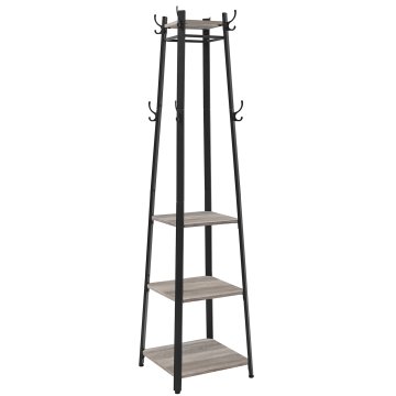 Songmics Stojalo za plašče, 43x43x180 cm, bež, s shrambo