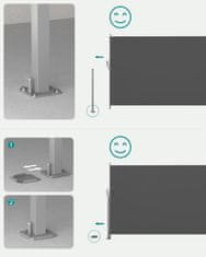 Songmics Stranska tenda 180x450 cm siva