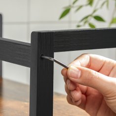 Songmics Poličnik za začimbe, 2-nadstropna pultna polica za shranjevanje, 42x18x43 cm, črna