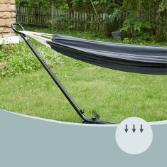 Songmics Viseča mreža s stojalom, 300x120x93 cm, siva