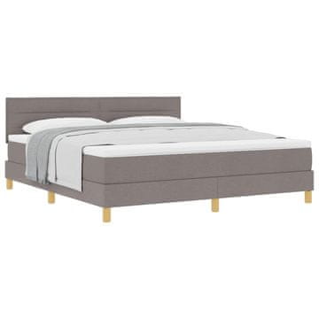 Vidaxl Postelja z vzmetnico z blazino Taupe 180 x 200 cm blago