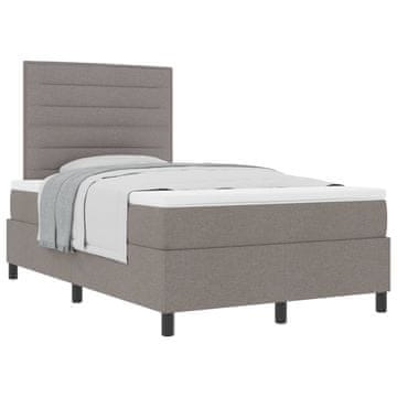 Vidaxl Postelja z vzmetnico z vzmetnico Taupe 120 x 190 cm blago