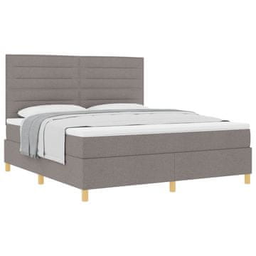 Vidaxl Postelja z vzmetnico z vzmetnico Taupe 180 x 200 cm blago