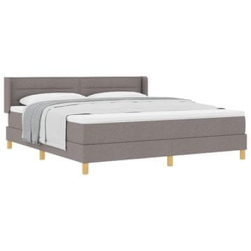 Vidaxl Postelja z vzmetnico z vzmetnico Taupe 200 x 180 cm blago