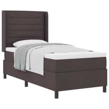Vidaxl Postelja z vzmetnico z vzmetnico Temno rjava 200 x 100 cm blago