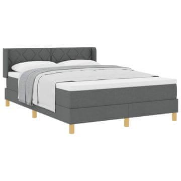 Vidaxl Postelja z vzmetnico z vzmetnico Temno siva 200 x 160 cm blago