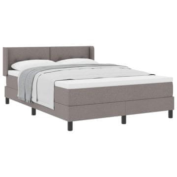 Vidaxl Postelja z vzmetnico z vzglavjem Taupe 200 x 160 cm blago