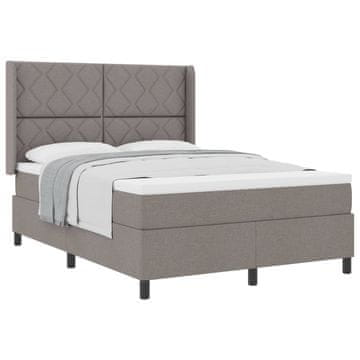 Vidaxl Postelja z vzmetnico z blazino Taupe 200 x 160 cm blago