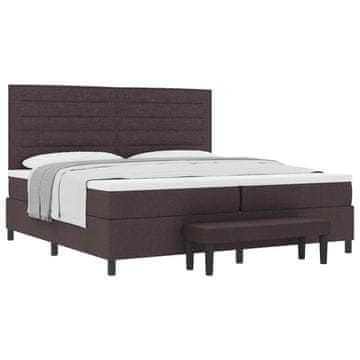 Vidaxl Postelja z vzmetnico z vzmetnico Temno rjava 200 x 200 cm blago