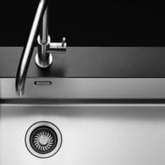 TASCA CANOVA 74 2V dvojno inox kuhinjsko korito s SatinPlus površino in “GHOST” prelivom za omarico od 80 cm