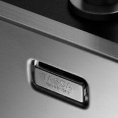 TASCA CANOVA 74 2V dvojno inox kuhinjsko korito s SatinPlus površino in “GHOST” prelivom za omarico od 80 cm