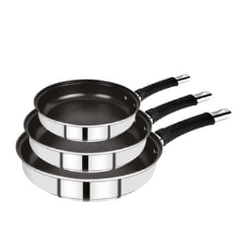 Komplet ponev brez prijema ALENA 18,20,24 cm iz nerjavečega jekla BGEU-5529