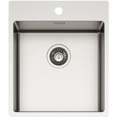 TASCA ASOLO 40 – enojno inox kuhinjsko korito za 50 cm omarico, SatinPlus površina, 20 cm globina