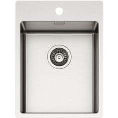 TASCA ASOLO 34 – inox kuhinjsko korito z ojačano površino za armaturo za 45 cm omarico