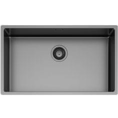 TASCA CANOVA 70 PVD GUN METAL – veliko inox pomivalno korito za omarice od 80 cm z 20 cm globoko posodo