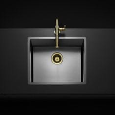 TASCA CANOVA 70 PVD GUN METAL – veliko inox pomivalno korito za omarice od 80 cm z 20 cm globoko posodo