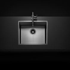 TASCA CANOVA 70 PVD GUN METAL – veliko inox pomivalno korito za omarice od 80 cm z 20 cm globoko posodo