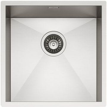 TASCA RAGGIO ZERO 40 – inox korito za kuhinjo z izrazitimi linijami, za omarico od 50 cm