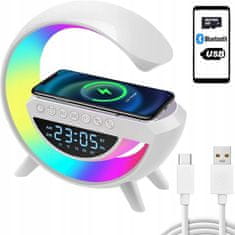 Hitelektro 3v1 LED RGB bluetooth zvočnik budilka in polnilec