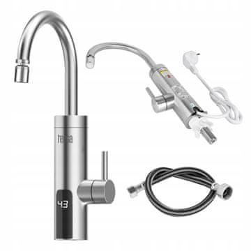 Teesa Full inox LCD kuhinjski pretočni električni grelnik vode 3000W s vrtljivim izlivom