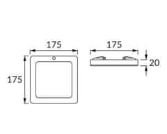 Ideus LED panel 12W vgradno-nadgradni s senzorjem 3CCT 1580lm IP20 OLGIERD bela