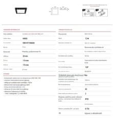 Ideus LED panel 12W vgradno-nadgradni s senzorjem 3CCT 1580lm IP20 OLGIERD črna