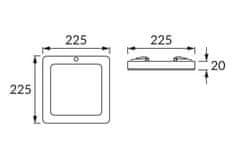 Ideus LED panel 18W vgradno-nadgradni s senzorjem 3CCT 1580lm IP20 OLGIERD bela