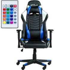 Bytezone Gaming stol WINNER z LED osvetlitvijo in daljinskim upravljalcem, Moder