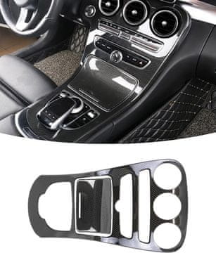 Nikcorp Karbonska prevleka za sredinsko konzolo Mercedes-Benz W205 C-razred in GLC X253 (2015-2018), trpežna ABS plastika, imitacija karbona