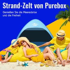 Nikcorp Plažni šotor Pop Up za 3 osebe, samopostavljiv, UV zaščita UPF 50+, 185x150x110 cm, mrežasto okno, moder, s torbo za nošenje