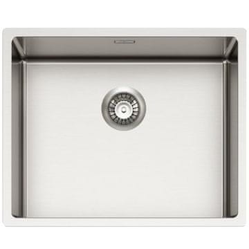 TASCA PURA 50 – kuhinjsko korito inox, poglobljen odtok in SatinPlus površina za omarice od 60 cm