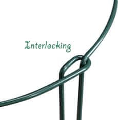 Nikcorp Vrtne opore za rastline s kovinskim obročem, višina 40 cm, 8 kosov in 20 vezi za fiksiranje, zelene barve