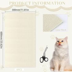 Nikcorp Samolepilni praskalnik za mačke, zaščitna podloga za pohištvo, 30x60 cm, bež barva, komplet 5 kosov, možnost rezanja