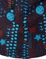 Nikcorp Moška srajca z afriškimi vzorci, retro stil 70-ih, dolgi rokavi, eleganten lanen videz, temno modra, velikost S