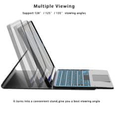 Nikcorp Ovitki s tipkovnico za iPad Pro 11 M4 (2024), osvetljena tipkovnica QWERTZ, sledilna ploščica, črn ovitek s stojalom